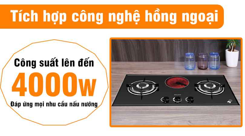 Tích hợp công nghệ hồng ngoại trong bếp gas Malloca